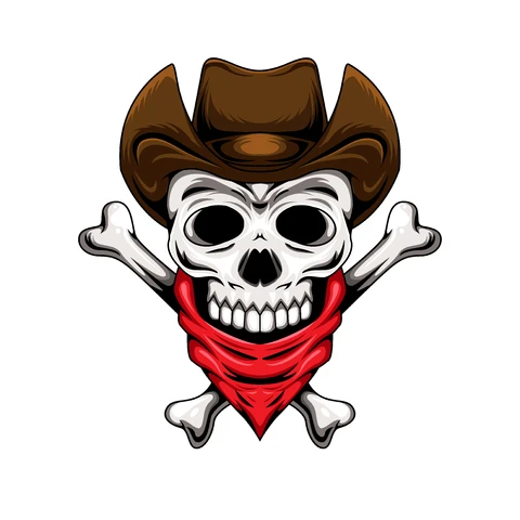 EPS,JPG Western Style Skull and Crossbones Illustration