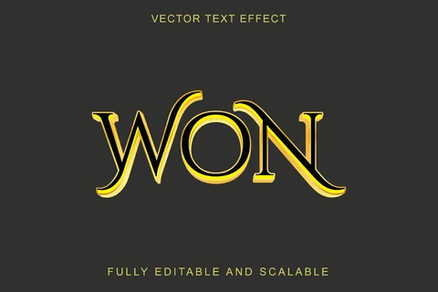 EPS Won VIP 3D Font Style Effect