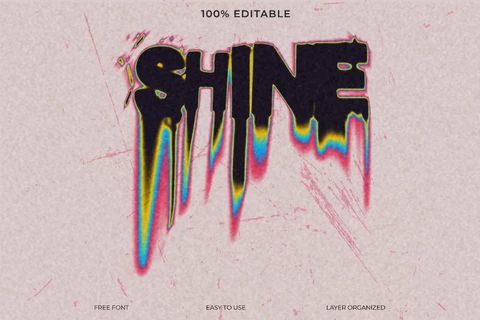 PSD Shine Liquid Psychedelic Trippy Font Style Text Effect