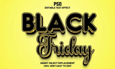 PSD Efecto de texto Viernes negro