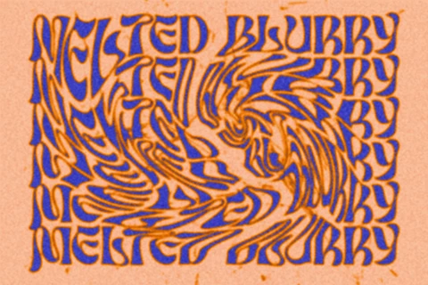 PSD Melted Blurry Repetition Swirl Font Style Text Effect