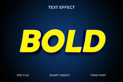 PSD 3D Bold Text Effect with Shadow