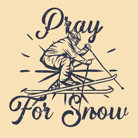 EPS,JPG Vintage Skiing Illustration with Typography