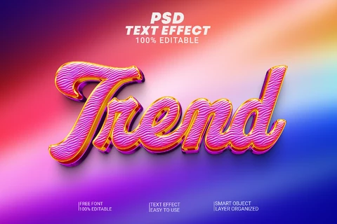 PSD Trend Barbie Style California Florida Sunset 3D Text Effect