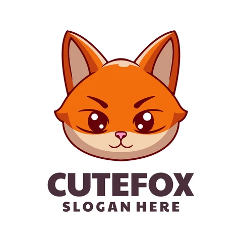 EPS,JPG Cartoon Style Cute Fox Logo Design