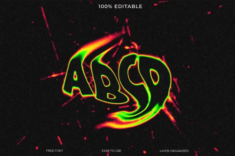 PSD Twisted ABCD Text Style Effect