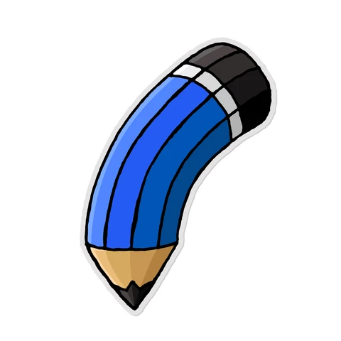 EPS,JPG Cartoon Style Blue Pencil Illustration
