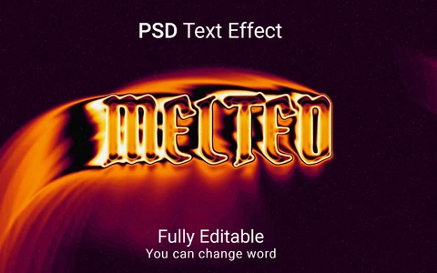 PSD Efeito de estilo de fonte derretido