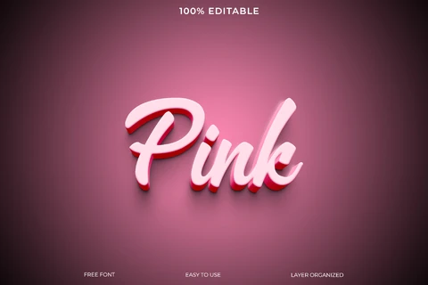 PSD Efecto de texto rosa