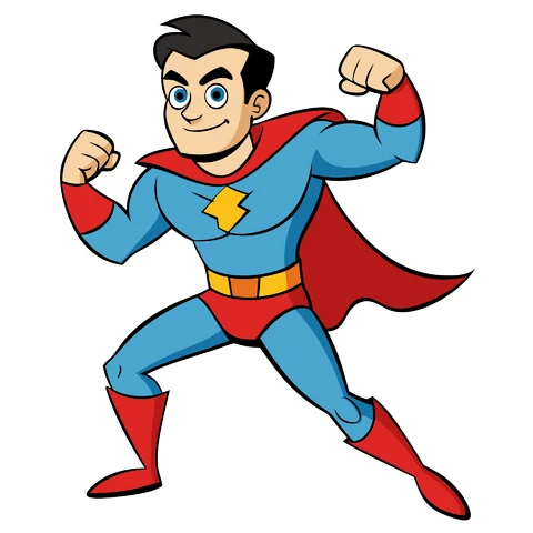 AI,JPG Cartoon Superhero Character Illustration