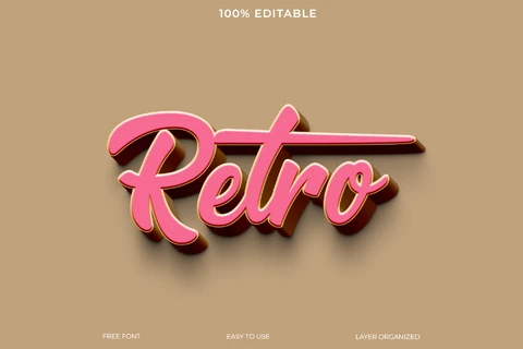 PSD Retro Text Style Effect