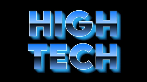 AI,EPS Efeito de texto 3d neon de alta tecnologia