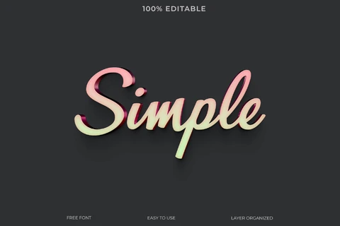PSD Efecto de estilo de texto simple