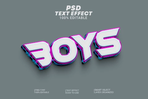 PSD Boys Tuning Superhero 3D Text Effect
