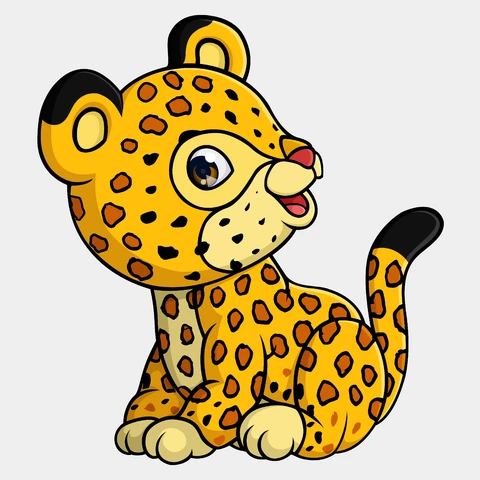 EPS,JPG Illustrazione di un simpatico leopardo in stile cartone animato