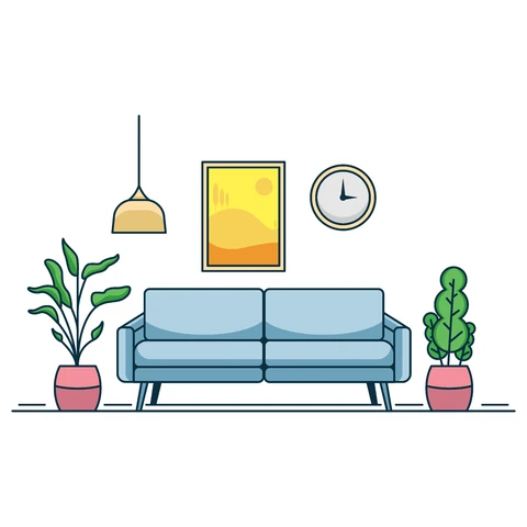 EPS,JPG Minimalist Interior Illustration