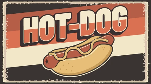 EPS,AI Retro Hot-Dog Display Text Effect