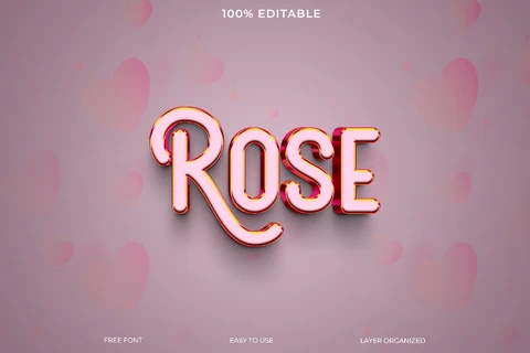 PSD Efeito de estilo de texto rosa