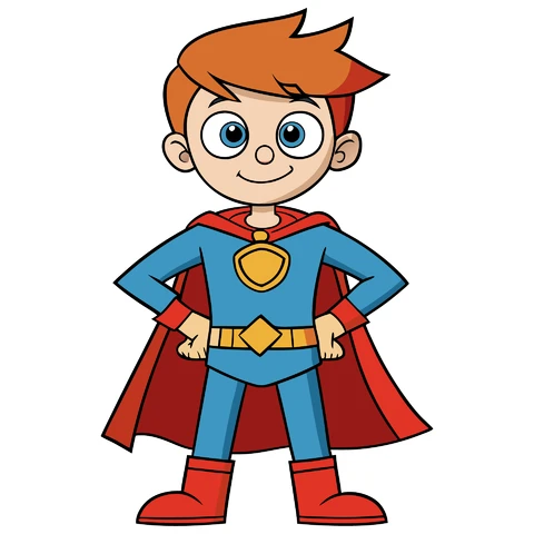 AI,JPG Cartoon Superhero Character Illustration