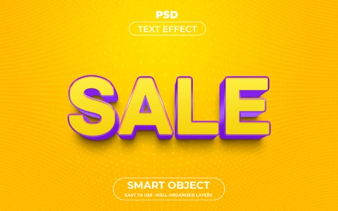 PSD Venta comercial 3d efecto de texto