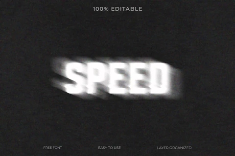 PSD Vitesse style de police effet de texte