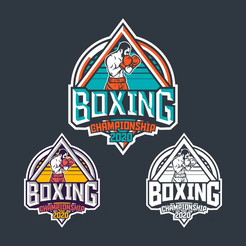 EPS,JPG Retro Boxing Championship Badge Design