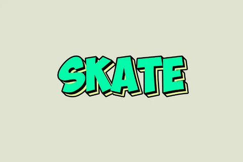AI,EPS Grappig groen gelaagd skate tekst effect