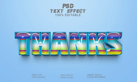 PSD Thanks Jelly 3D Font Style Effect