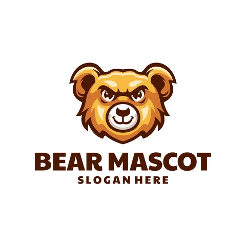 EPS,JPG Cartoon Style Bear Mascot Logo Design