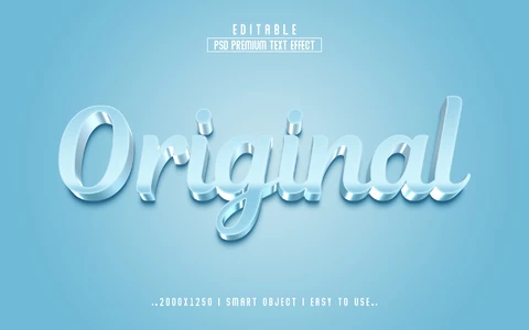 PSD Efecto de texto 3d de cristal original