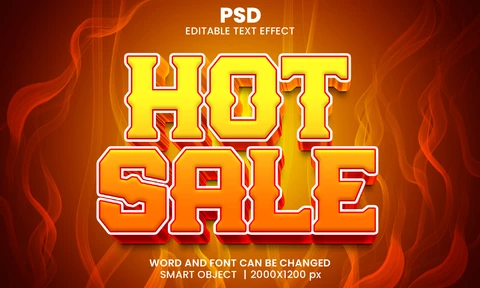PSD Hot Sale Fire Text Effect