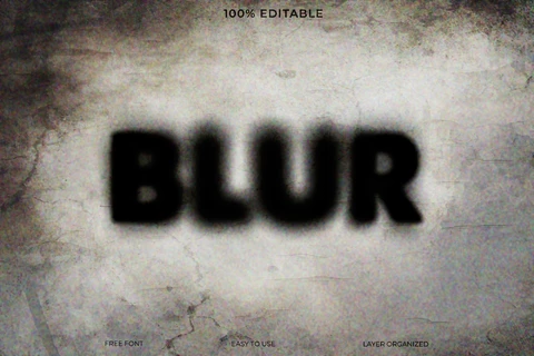 PSD Blur Font Style Text Effect