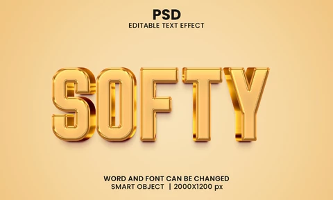 PSD Effet de texte 3d doux et doré