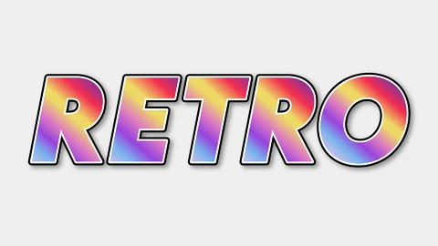 AI,EPS Efeito de texto colorido no estilo retrô dos anos 80