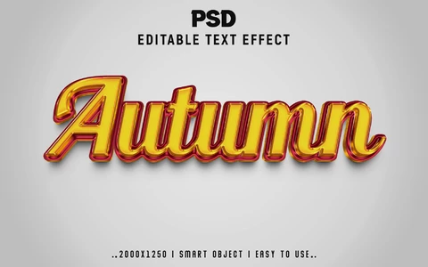 PSD Autumn Golden 3D Text Effect