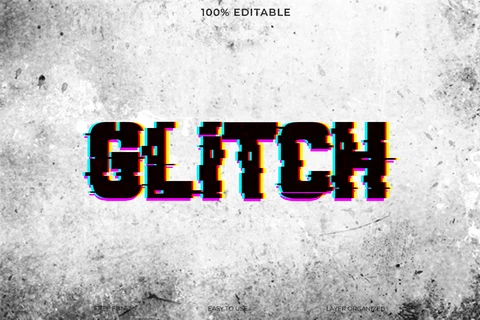 PSD Glitch Text Style Effect