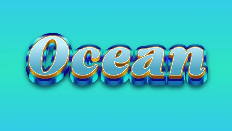 EPS,AI Ocean Metallic Font Text Effect