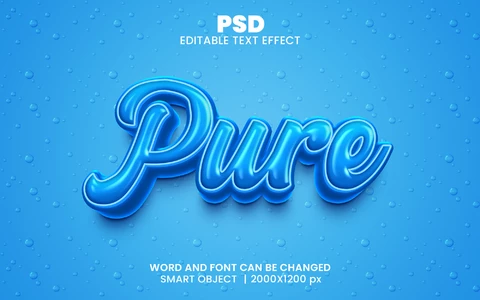 PSD Efeito de texto 3d puro