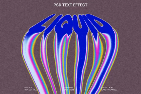 PSD Liquid Text Style Effect