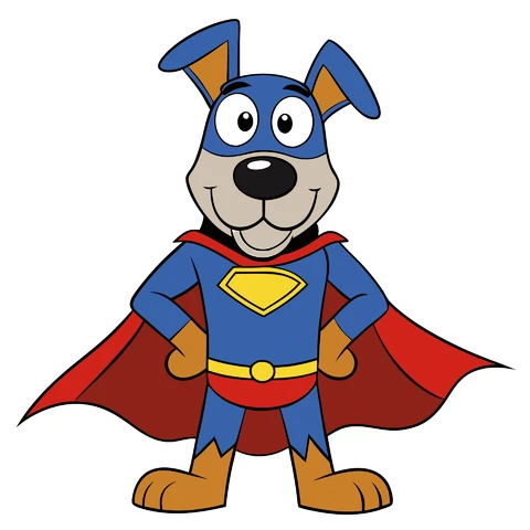 AI,JPG Cartoon Superhero Dog Character Illustration