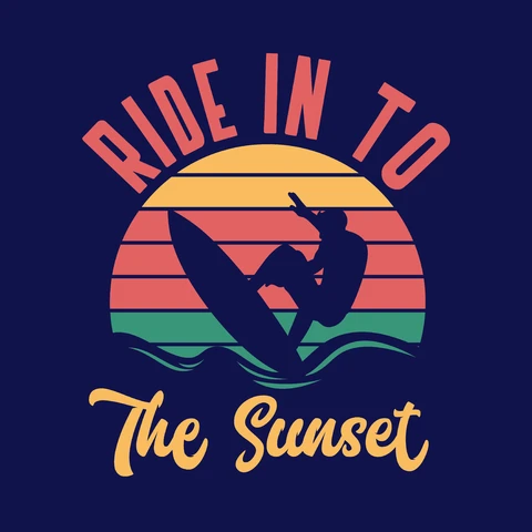 EPS,JPG Retro Surfing Sunset Design