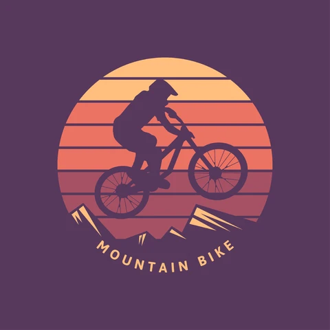 EPS,JPG Logotipo de bicicleta de montaña retro