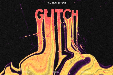 PSD Glitch Text Style Effect