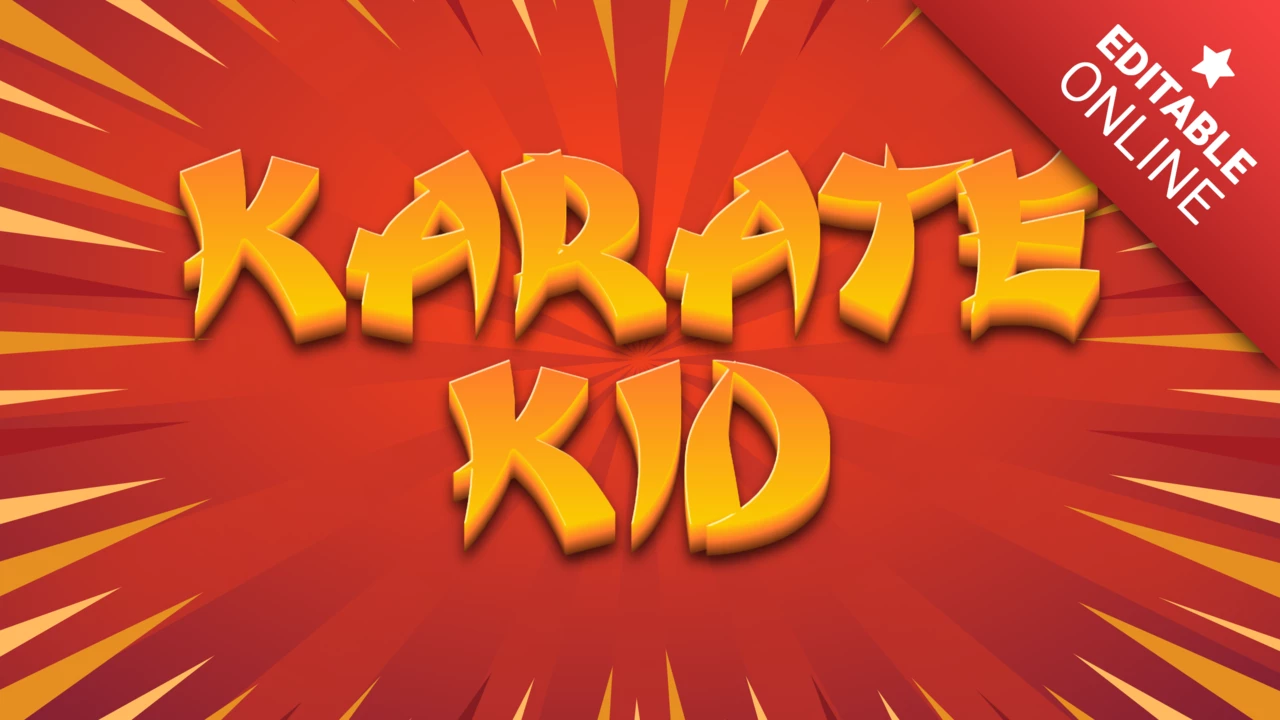 Effet de texte 3D Karaté Kid