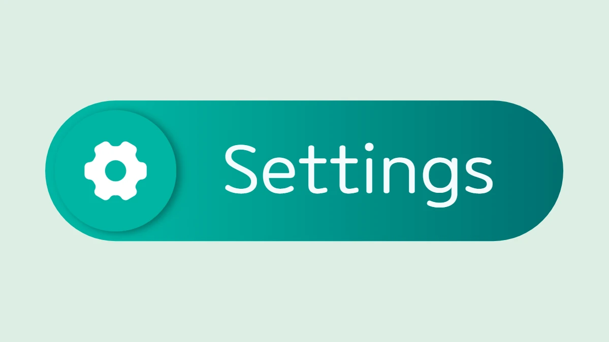 Icono de engranaje de configuración redondeado botón moderno de interfaz de usuario