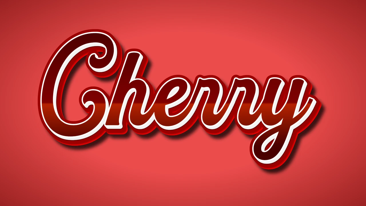 Cherry Inspired Retro 3D Text Effect