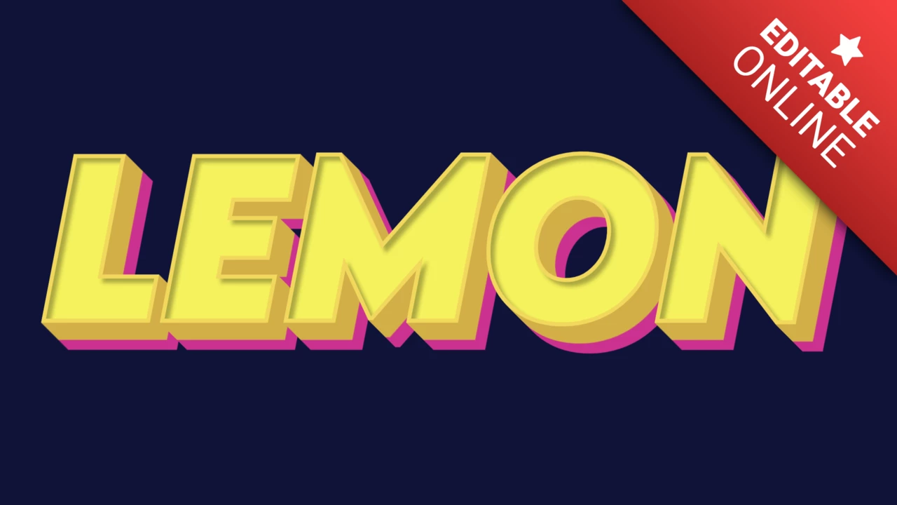 Texto 3D Amarelo