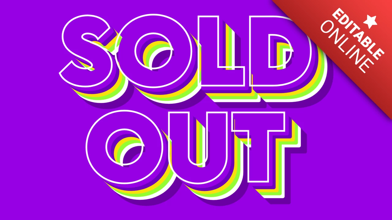 Purple 3D text effect Layered colors