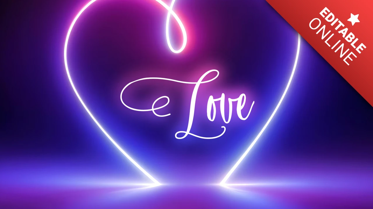 Effet de texte coeur néon amour