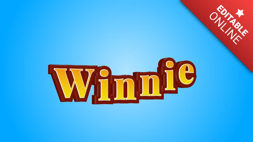 Efecto de texto animado en 3D de Winnie